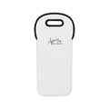 White single-bottle wine tote with black trim, a cutout carrying handle, and a black Après All Ways logo on the front, against a white background.
