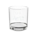 Empty Après All Ways rocks glass featuring the brand logo and Adirondack chair icon.